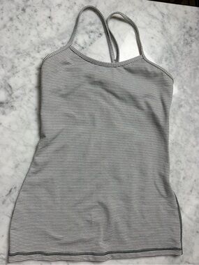 lululemon athletica Gray & White Striped Spaghetti Strap Camisole